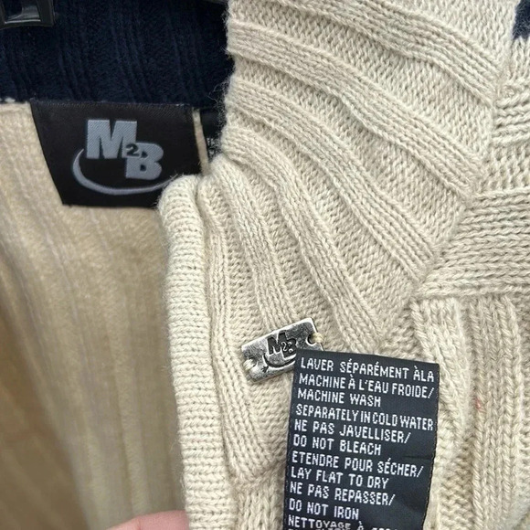 Y2K,Vintage NWOT sweater M. &  L .chunky cable knit,fisherman,front zip,neutral - Picture 12 of 12